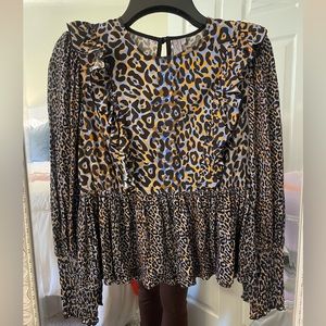 Anthropologie cheetah multicolor top